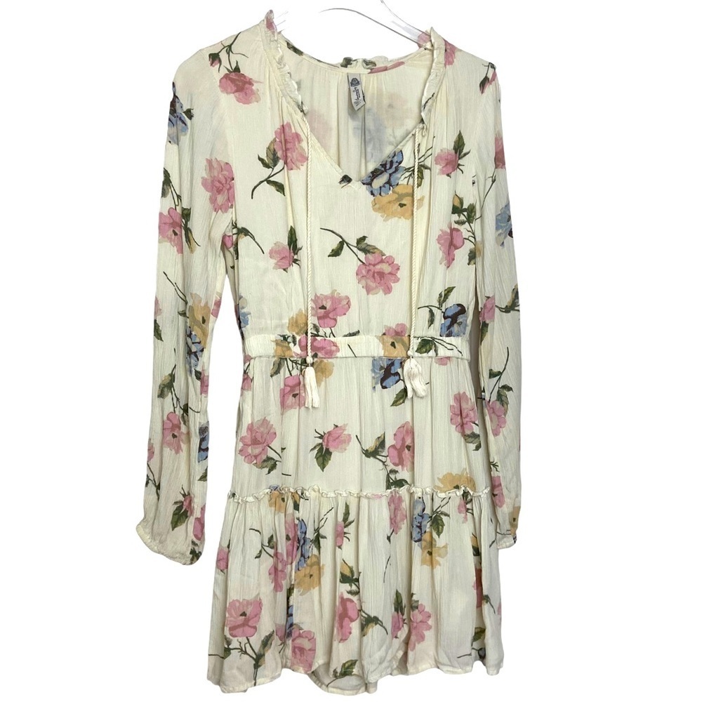 American Rag | Cream Pink Floral | V-Neck Dress | Size Small - Picture 1 of 5